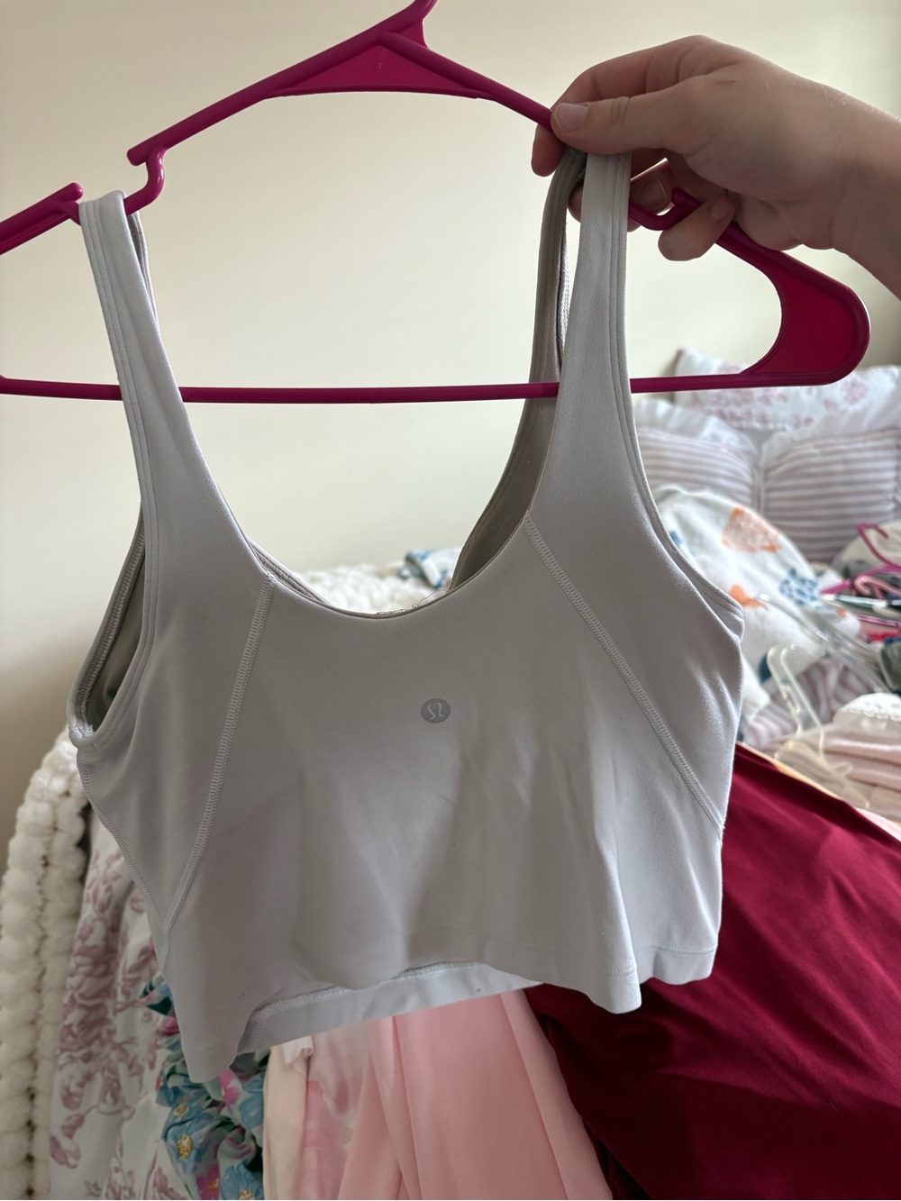 lululemon athletica Light Gray Scoop-Style Sports Bra